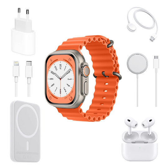 🔥 ÚLTIMAS UNIDADES COMBO SMARTWATCH + AIRPODS + CARGADOR X8 – ¡OFERTA IMPERDIBLE! 🔥