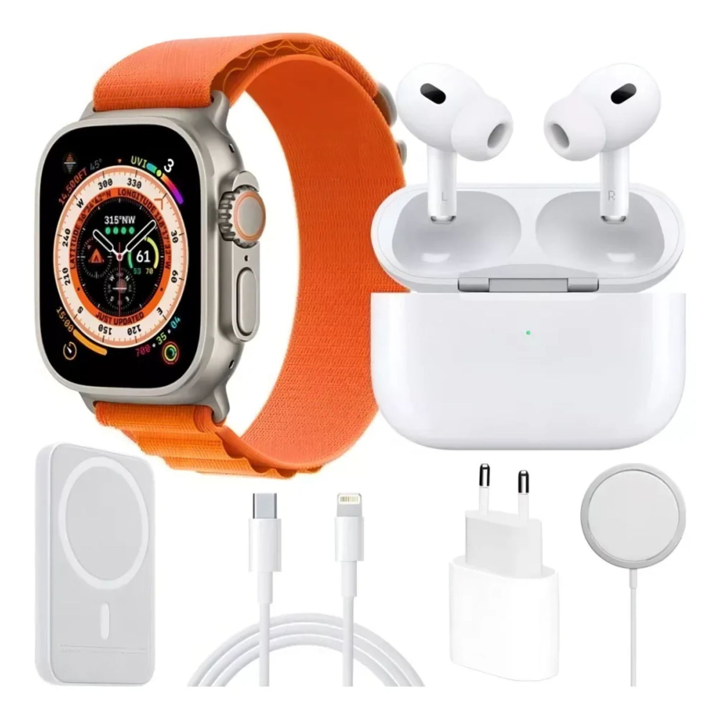 🔥 ÚLTIMAS UNIDADES COMBO SMARTWATCH + AIRPODS + CARGADOR X8 – ¡OFERTA IMPERDIBLE! 🔥