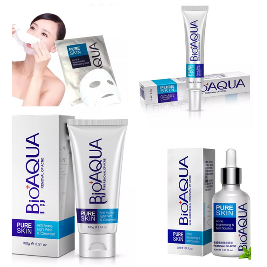 Kit Bioaqua Antiacne X4 – ¡Luce una piel limpia, suave y libre de imperfecciones!